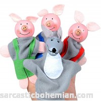 Hpapadks 4PCS Three Little Pigs and Wolf Finger Puppets Hand Puppets B07PBYV3GY